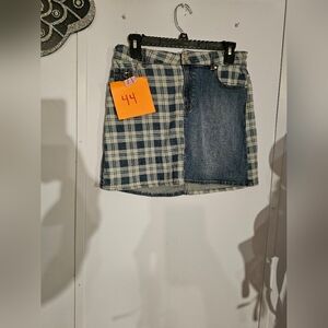 ❤️5 For 25😍 Wonder Nation Demin Skirt Checkered Blue Girls Plus Size (10-12)